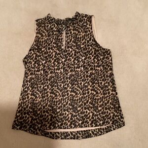 J. Crew Beige Leopard Print Blouse